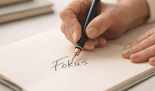 Detail auf Schrift Fokus
